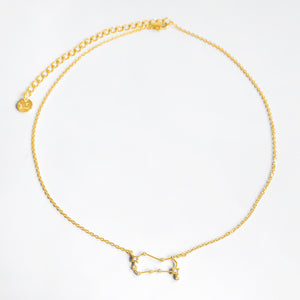 Zodiac Constellation Pendant (Gemini) - Gold